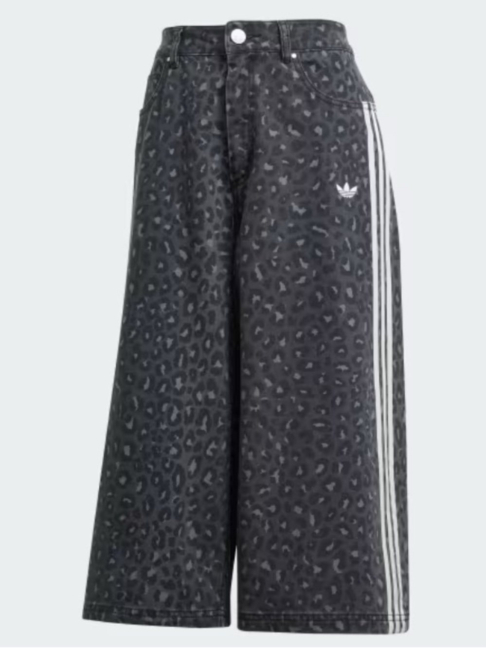 ADIDAS ORIGINALS 3 STRIPES LEOPARD DENIM BERMUDA SHORTS - Picture 5 of 7